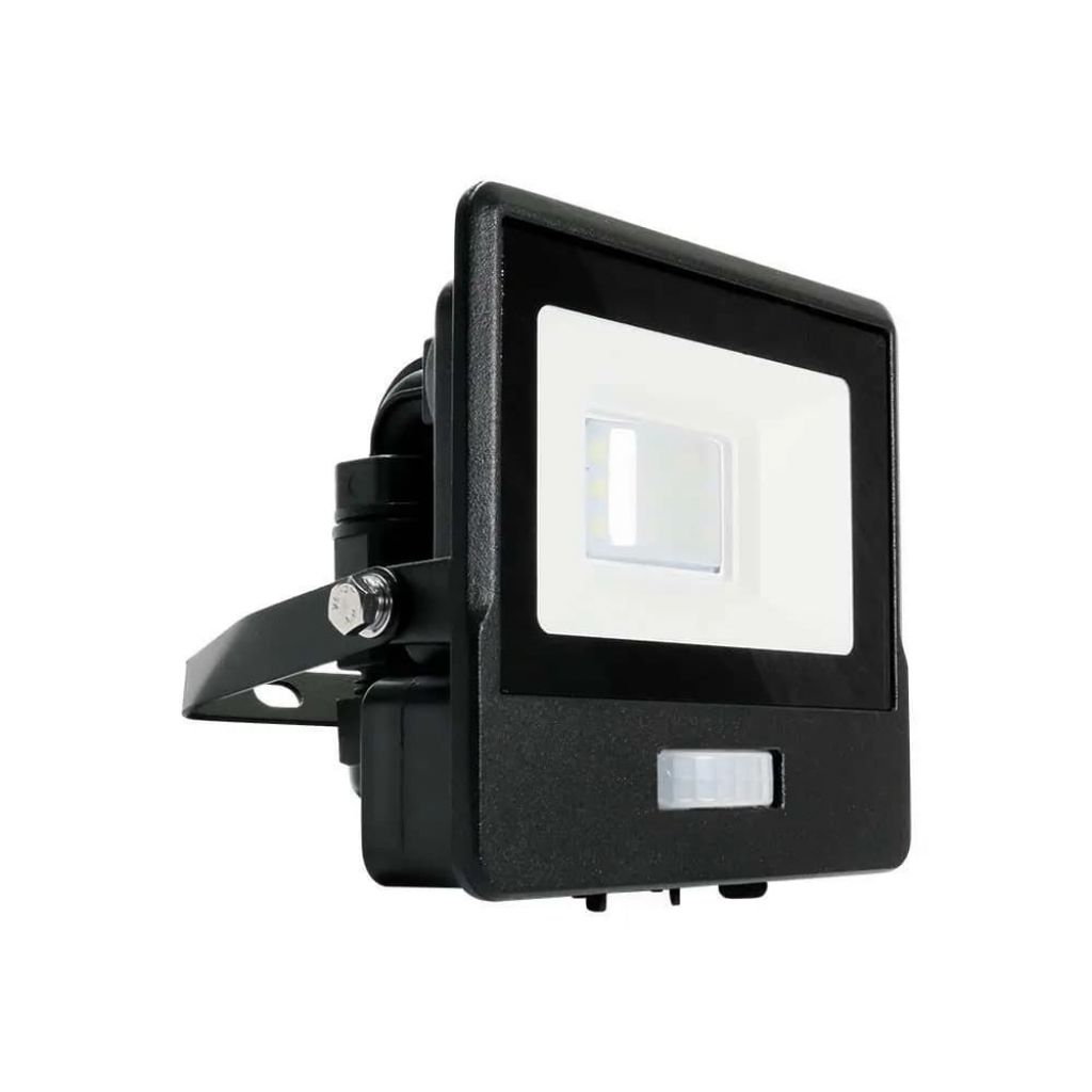 10W LED PIR Sensor Floodlight Samsung Chip Black Body 6500K