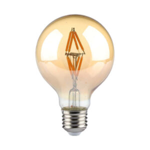 4W G80 LED Filament Bulb Amber Glass 2200K E27