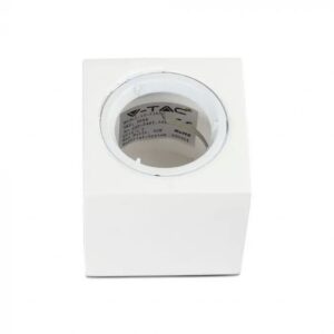 GU10 Fitting Square Gypsum with Aluminium Ring White