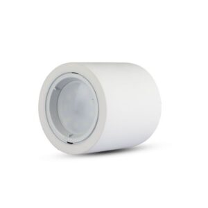 GU10 Fitting Round Gypsum with Aluminium Ring White