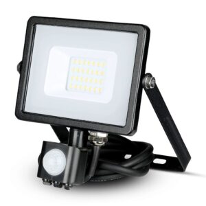 20W LED Sensor Floodlight Samsung Chip Cut Off Function Black Body 6400K