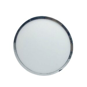 12W LED Surface Panel Light Chrome Round 3000K