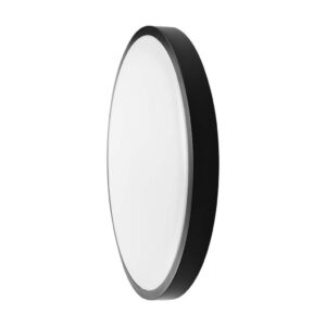 24W LED Dome Light Round Black Frame 3000K IP44
