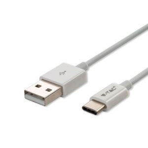 1m Type C USB Cable White Silver Series