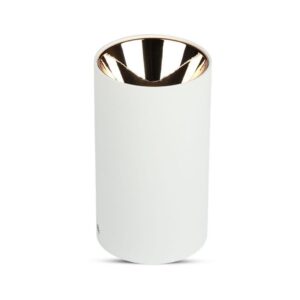 GU10 Fitting Round White + Rose Gold