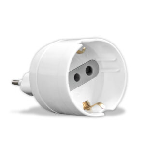 Adattatore con Presa 10A 2P+T Bipasso/Schuko e Spina 10A 2P+T Colore Bianco
