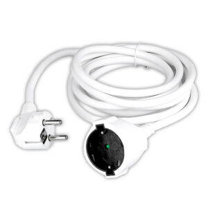Extension Cord (3G 1.5mm 2 X 3m ) 10/16A , Polybag + Card White