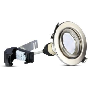 LED Spotlight 5W GU10 with Fitting Satin Nichel Body 3000K 3Pcs/Pack