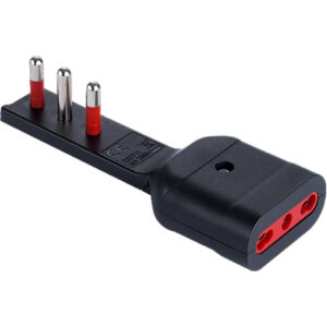 ROSI ADATTATORE  90 ULTRAPIATTO 16A 2P+T/PRESA BIPASSO NERA