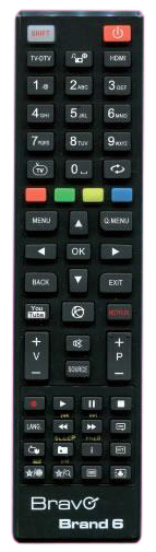 TELECOMANDO TV BRAVO BRAND 6 TELEFUNKEN